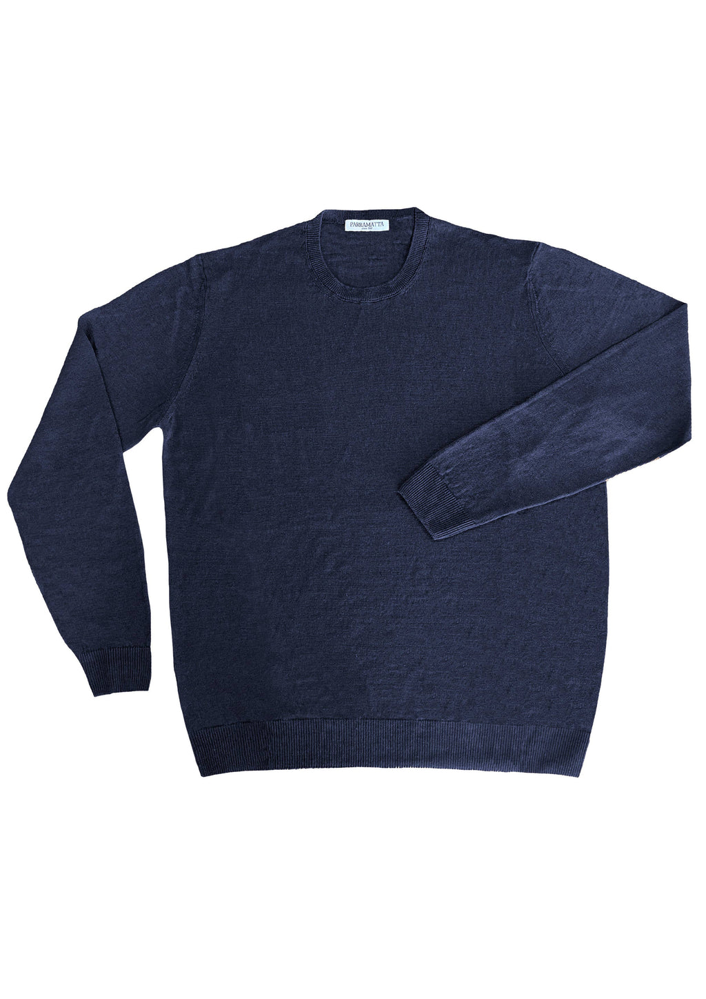 Sweter 100% Organiczny Len Navy – Made in Italy