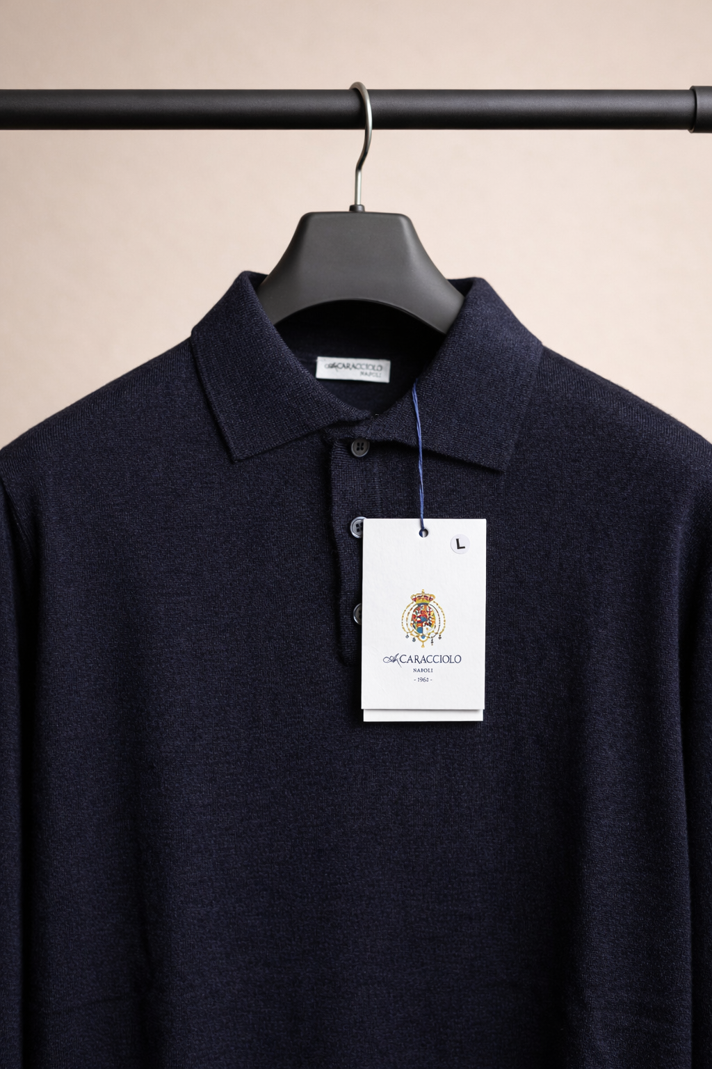 Sweter Polo Caracciolo Navy Cashwool