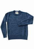 Granatowy Sweter Donegal Tweed z Wełny Merino i Moheru
