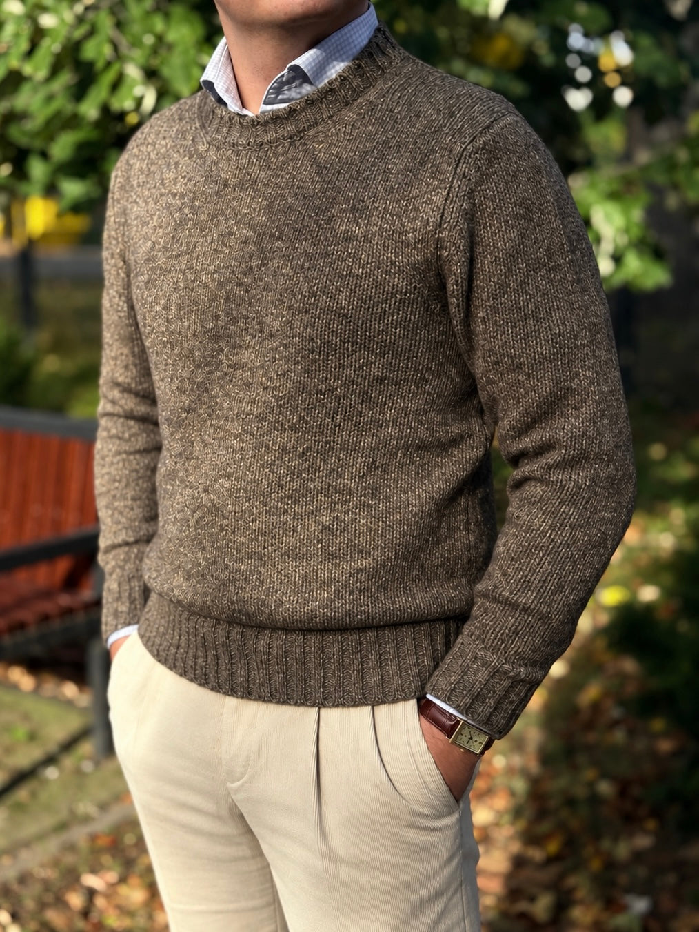 Beżowy Sweter 90% Jak / 10% Kaszmir