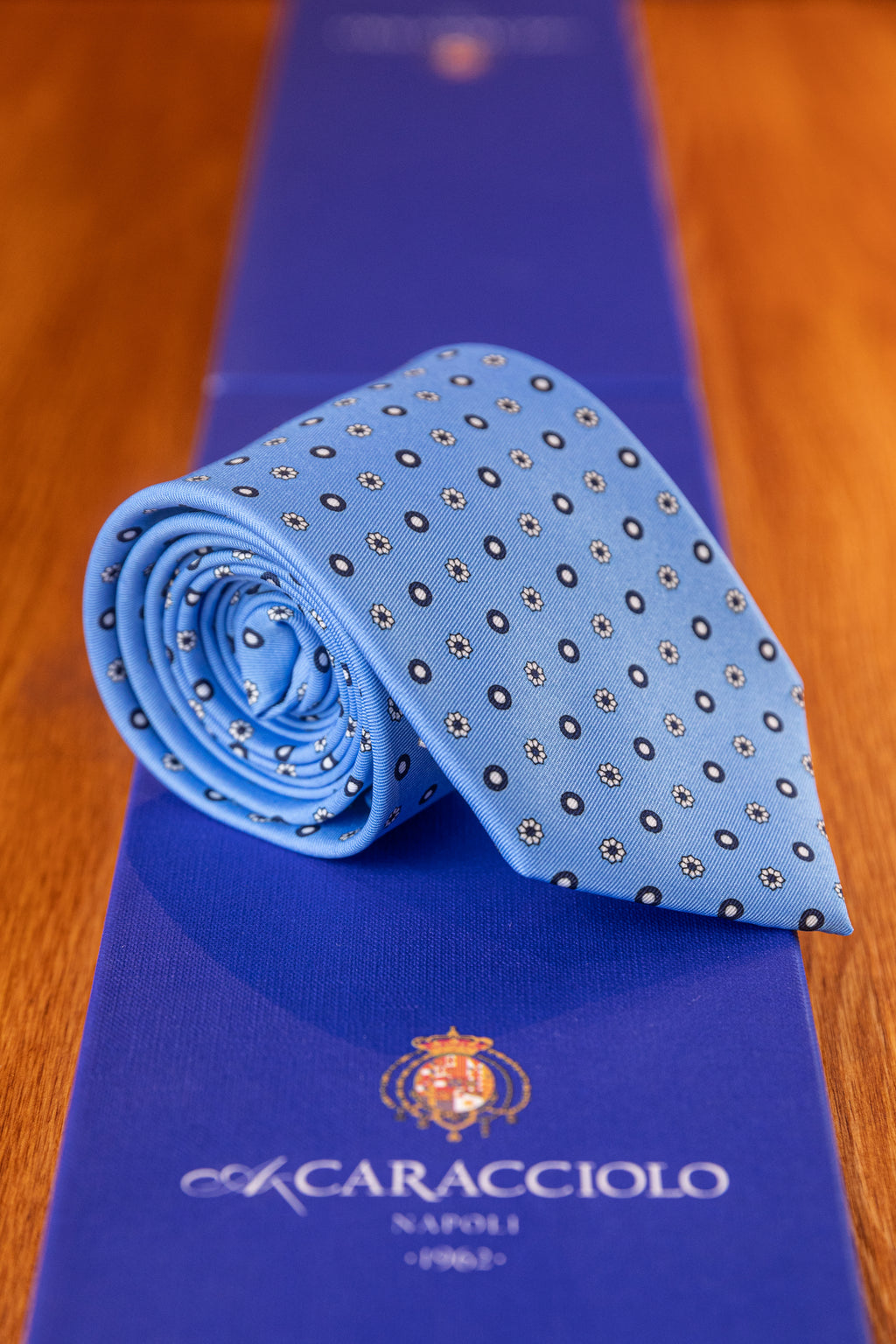 Krawat Caracciolo Blue Lite Flowers