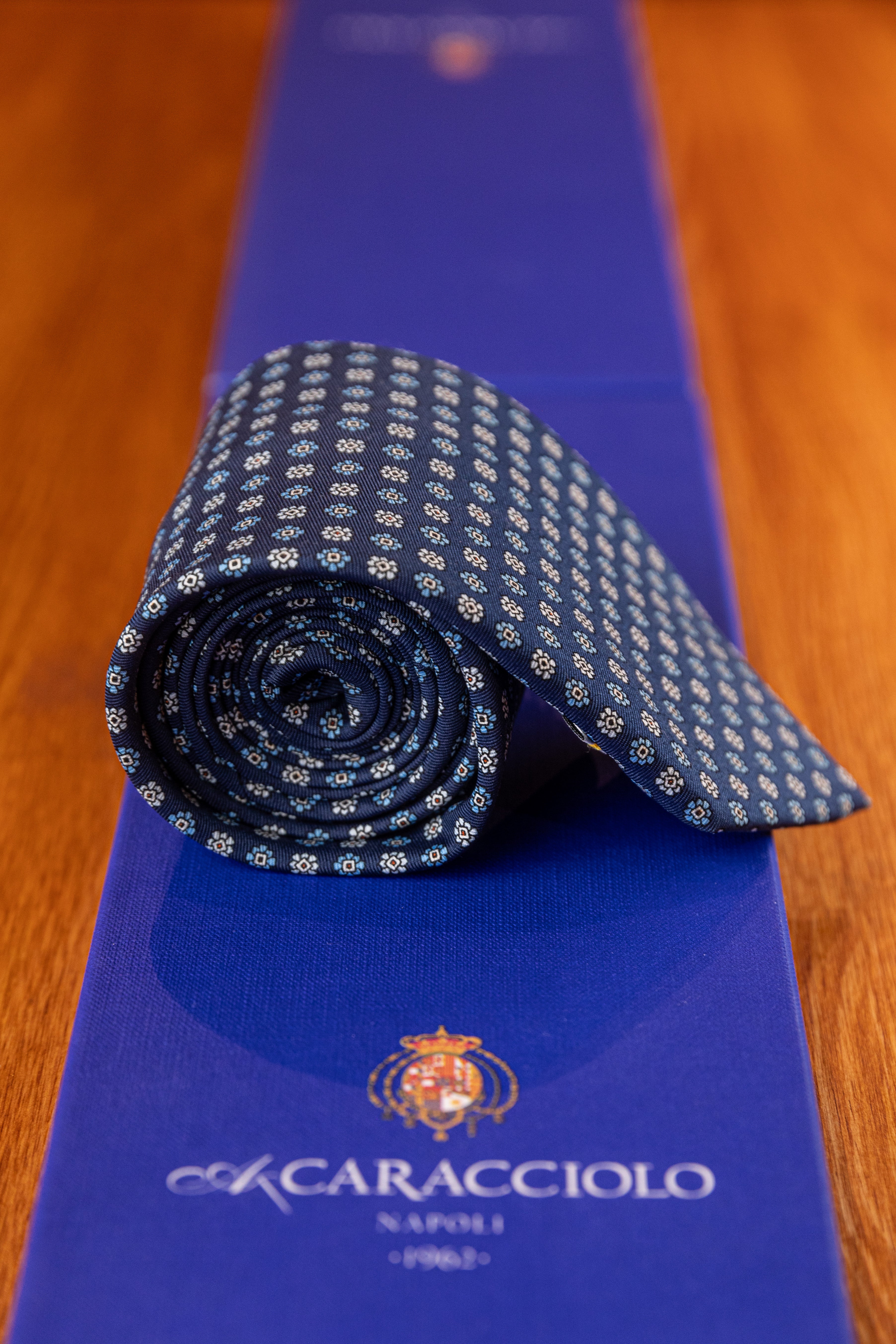 Krawat Caracciolo Navy Flowers