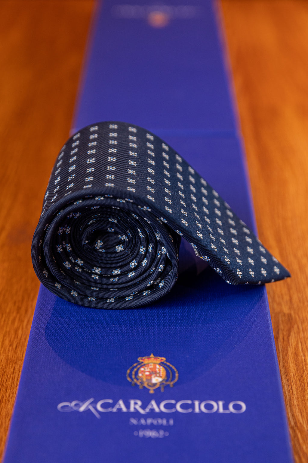 Krawat Caracciolo Navy Flowers 2