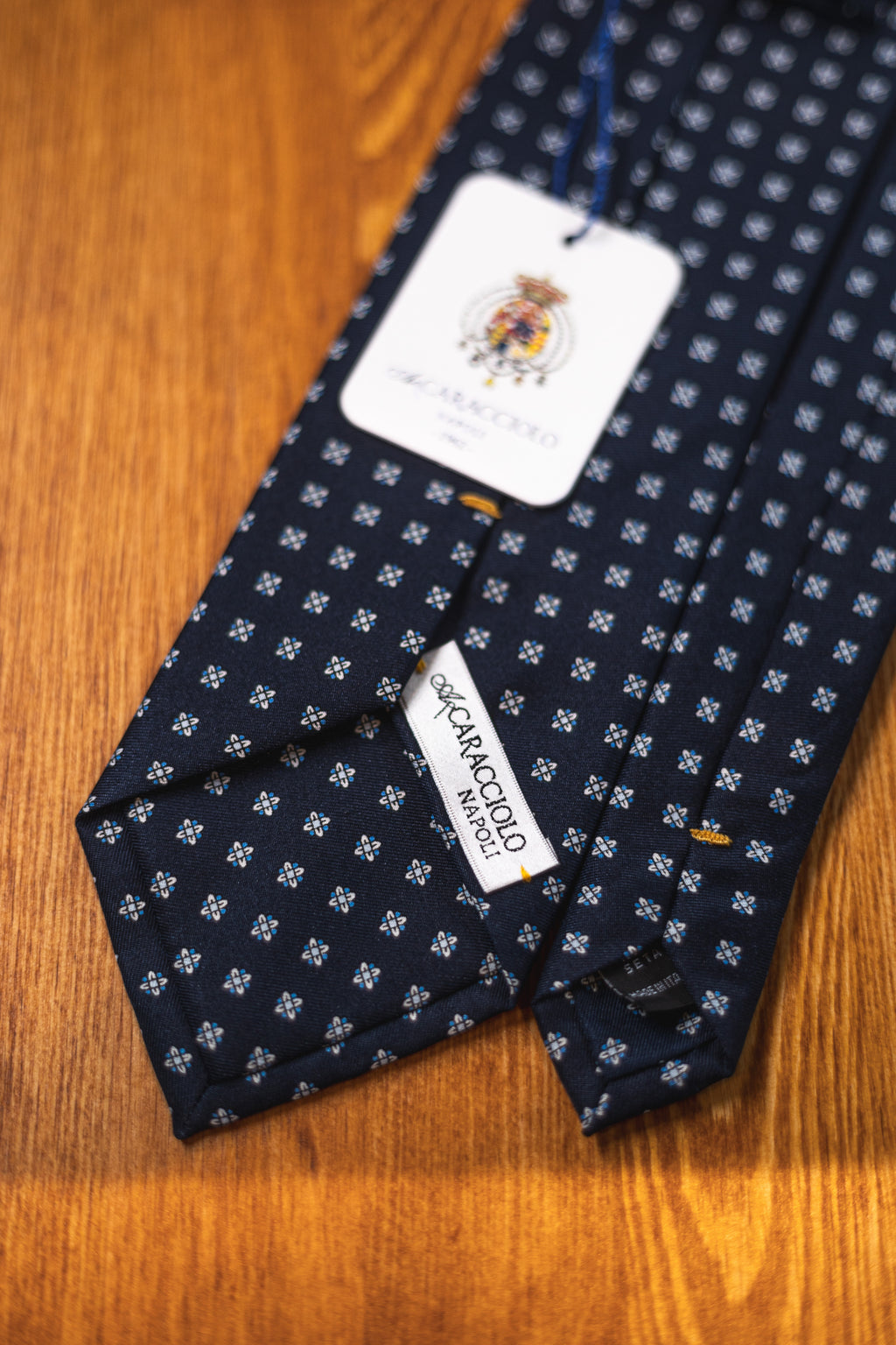 Krawat Caracciolo Navy Flowers 2