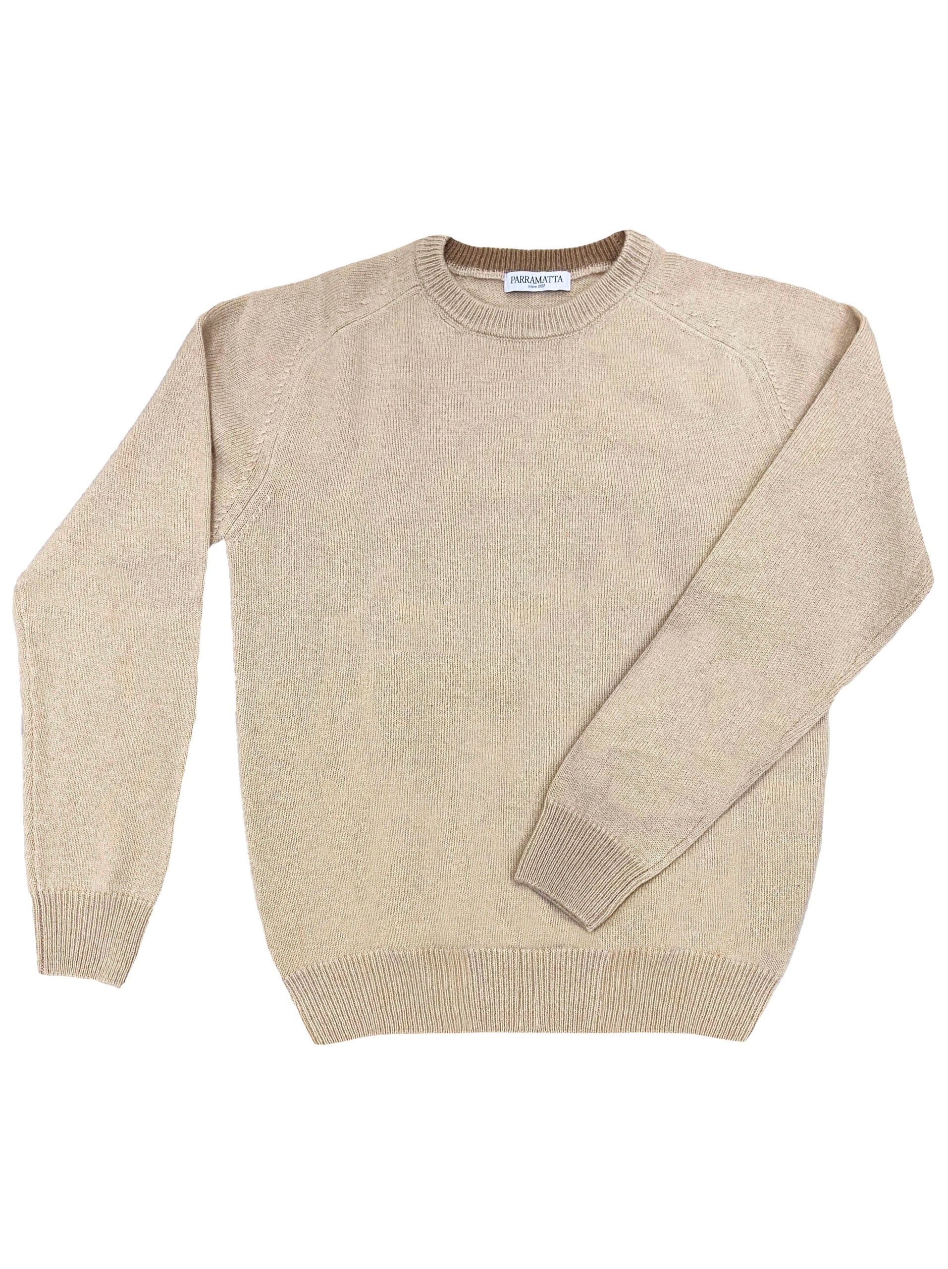 Beżowy Sweter z Wełny Wielbłądziej Baby Smarkand
