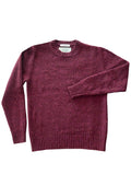 Bordowy Sweter Donegal Tweed z Wełny Merino i Moheru