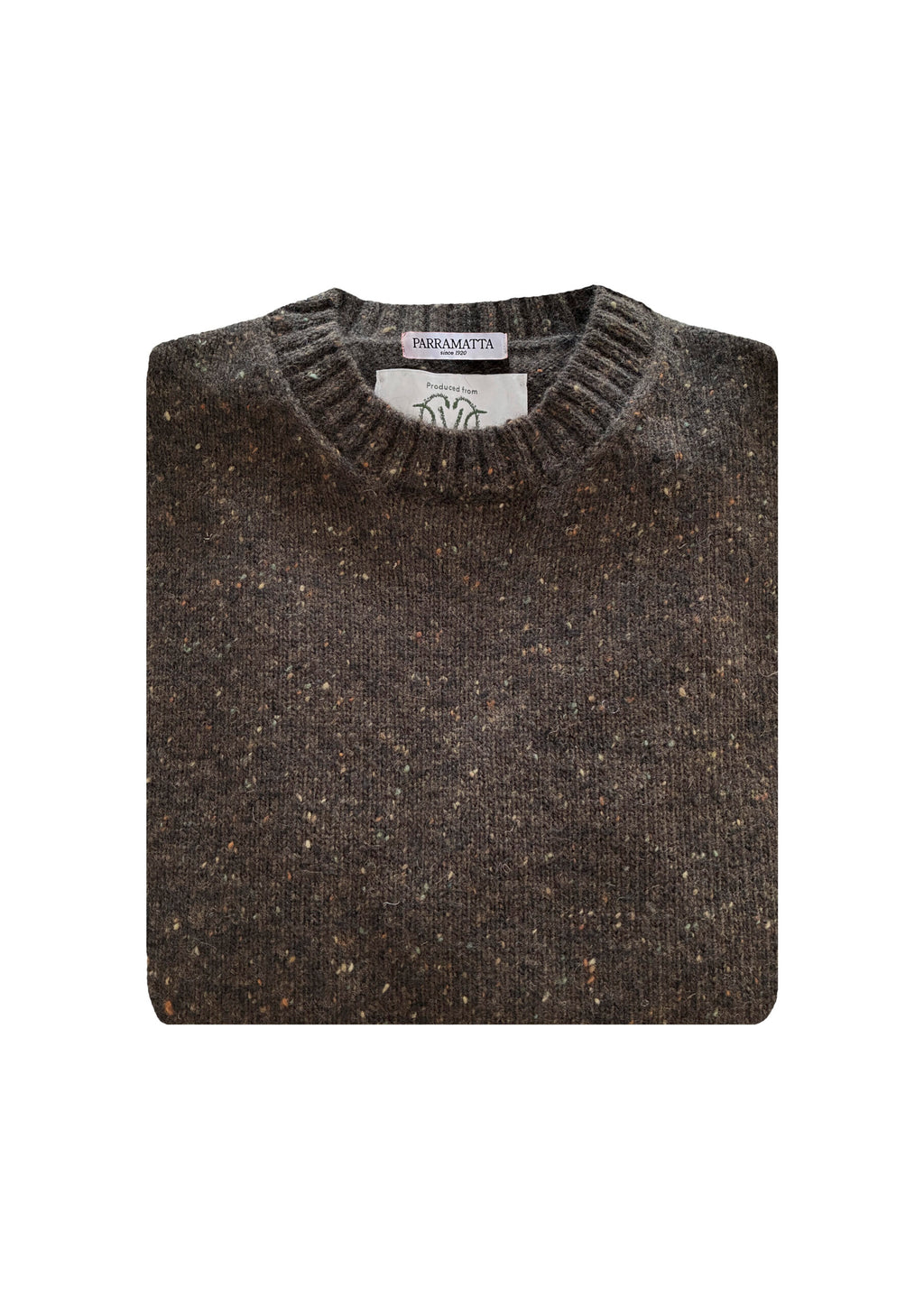 Brązowy Sweter Donegal Tweed z Wełny Merino i Moheru