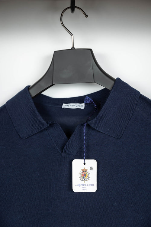 Granatowe Polo Button Less