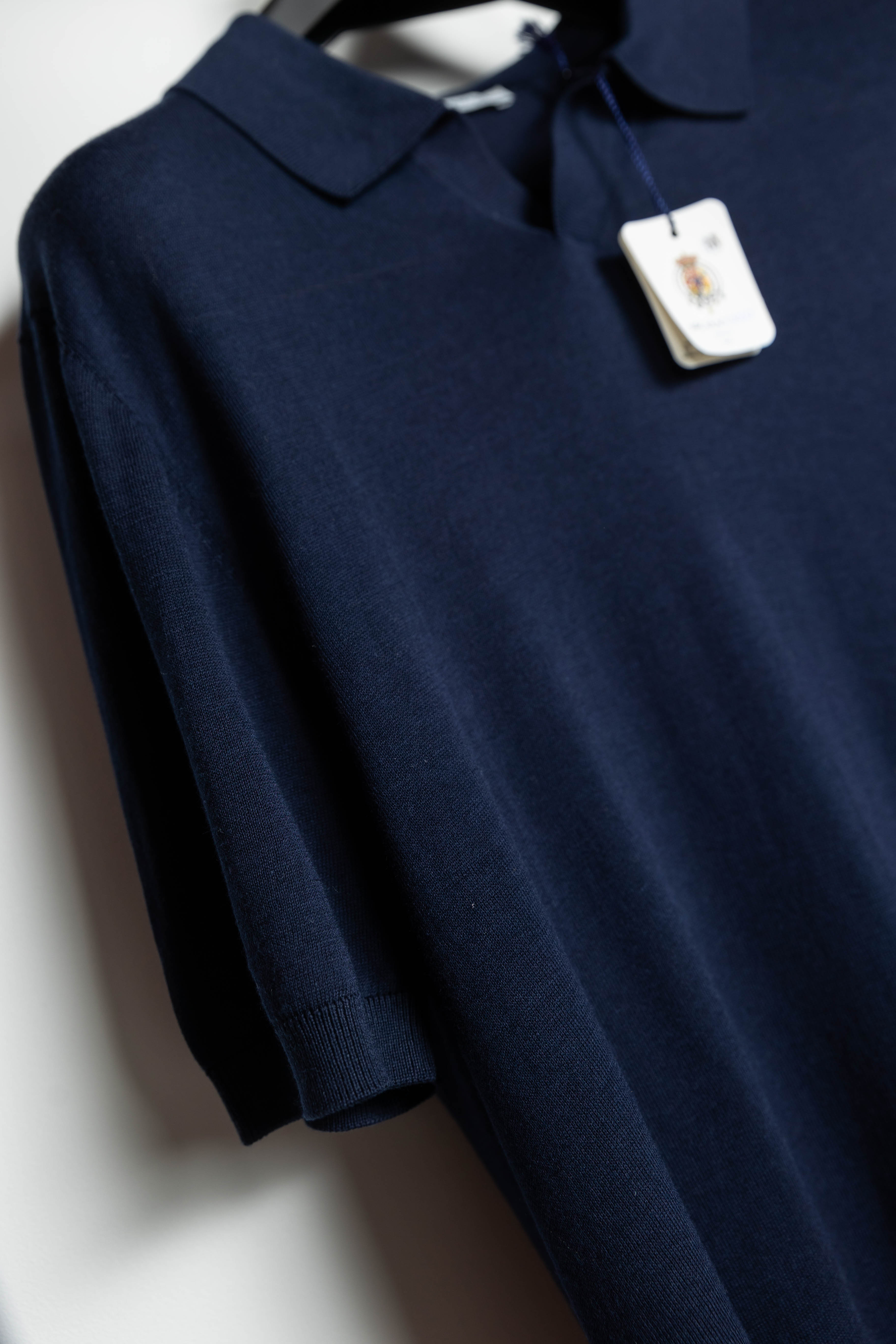 Granatowe Polo Button Less