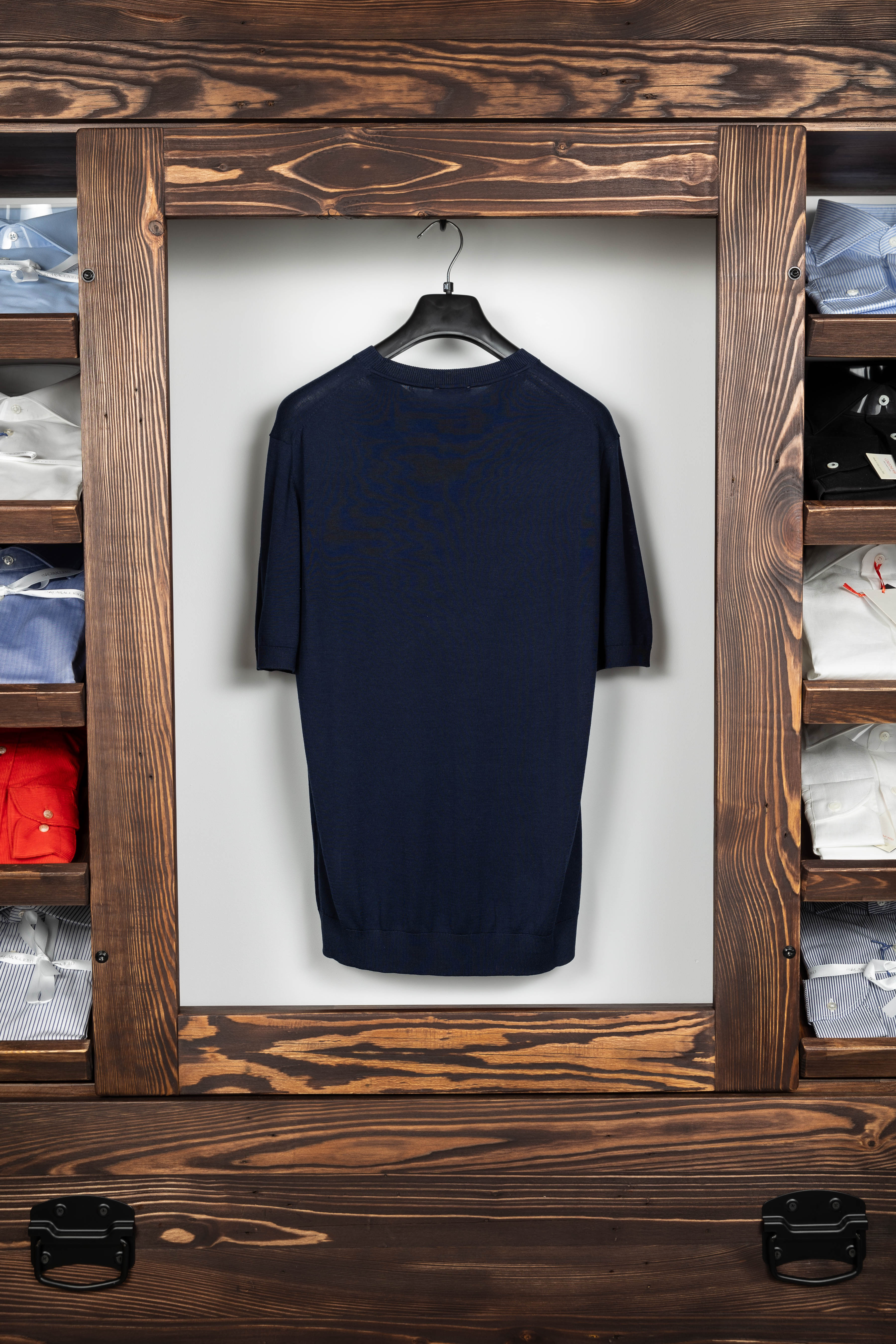 Granatowy Round Neck