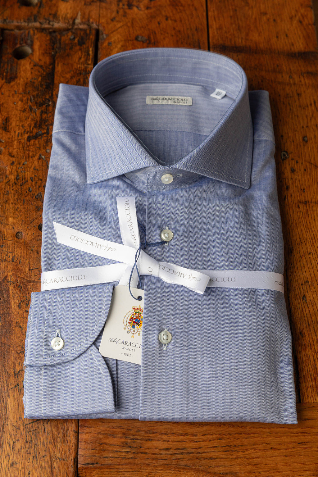 Koszula Caracciolo Błękitna Jodełka