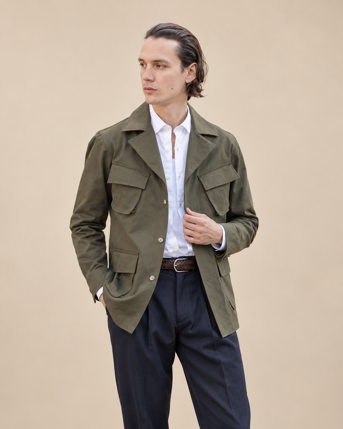 Kurtka Field & Safari Jacket Khaki z Gabardyny