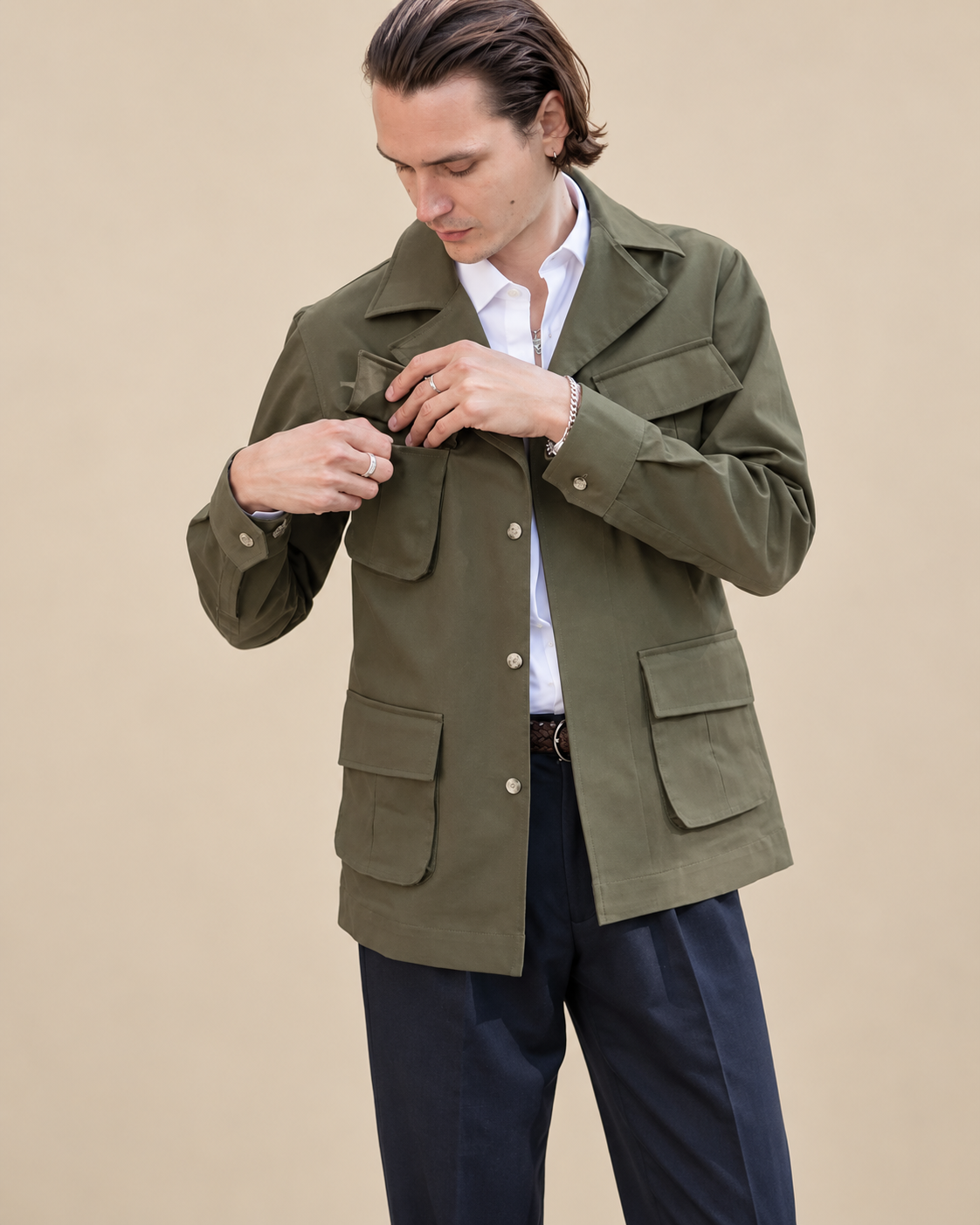 Kurtka Field & Safari Jacket Khaki z Gabardyny