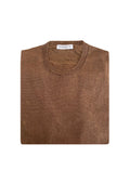 Sweter 100% Organiczny Len Brown – Made in Italy