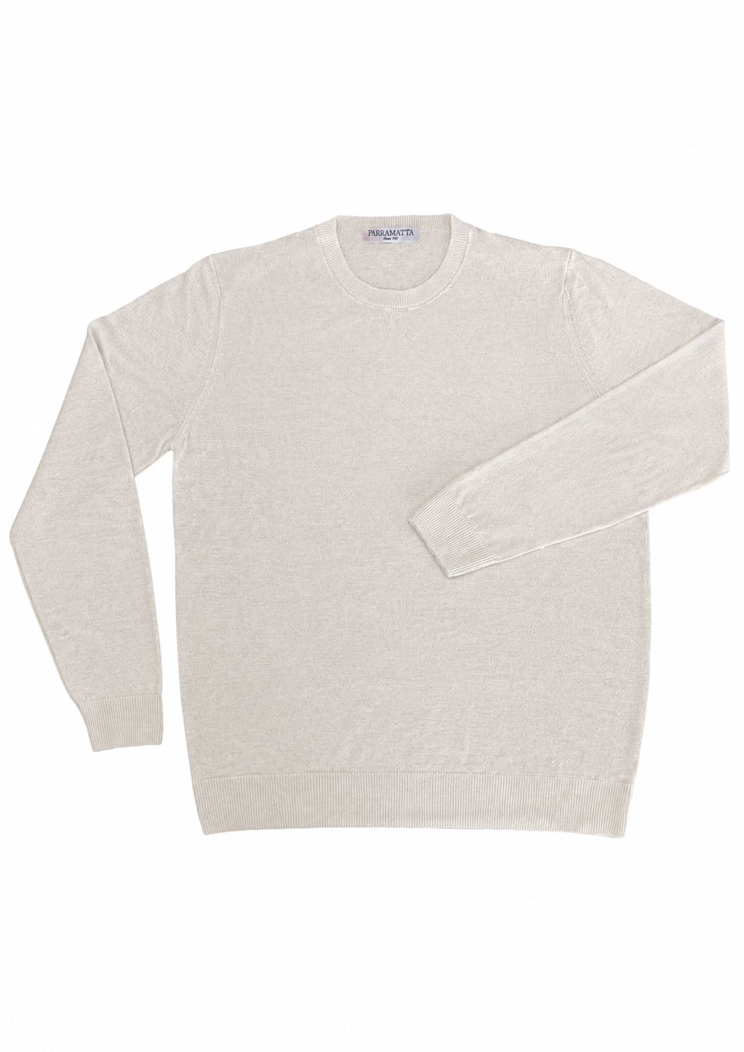 Sweter 100% Organiczny Len White-Off – Made in Italy