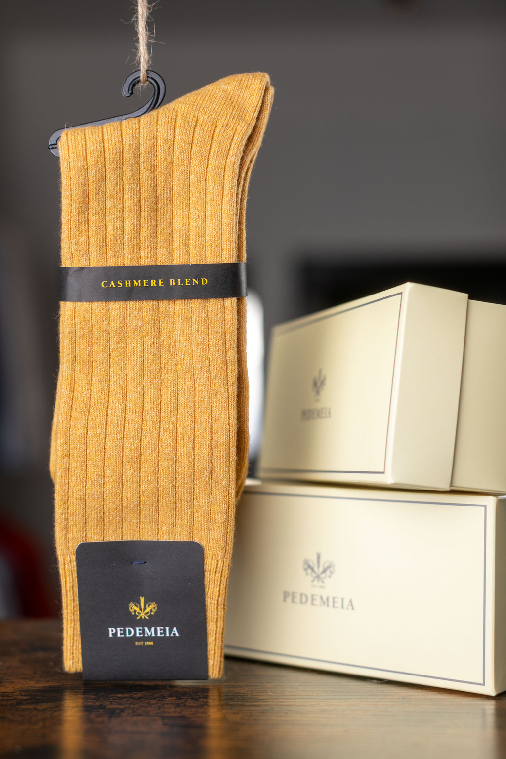 Skarpety Pedemeia Musztardowe Cashwool