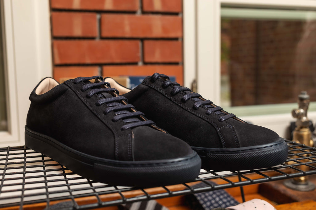 Sneakersy Suitsupply Granatowy Zamsz
