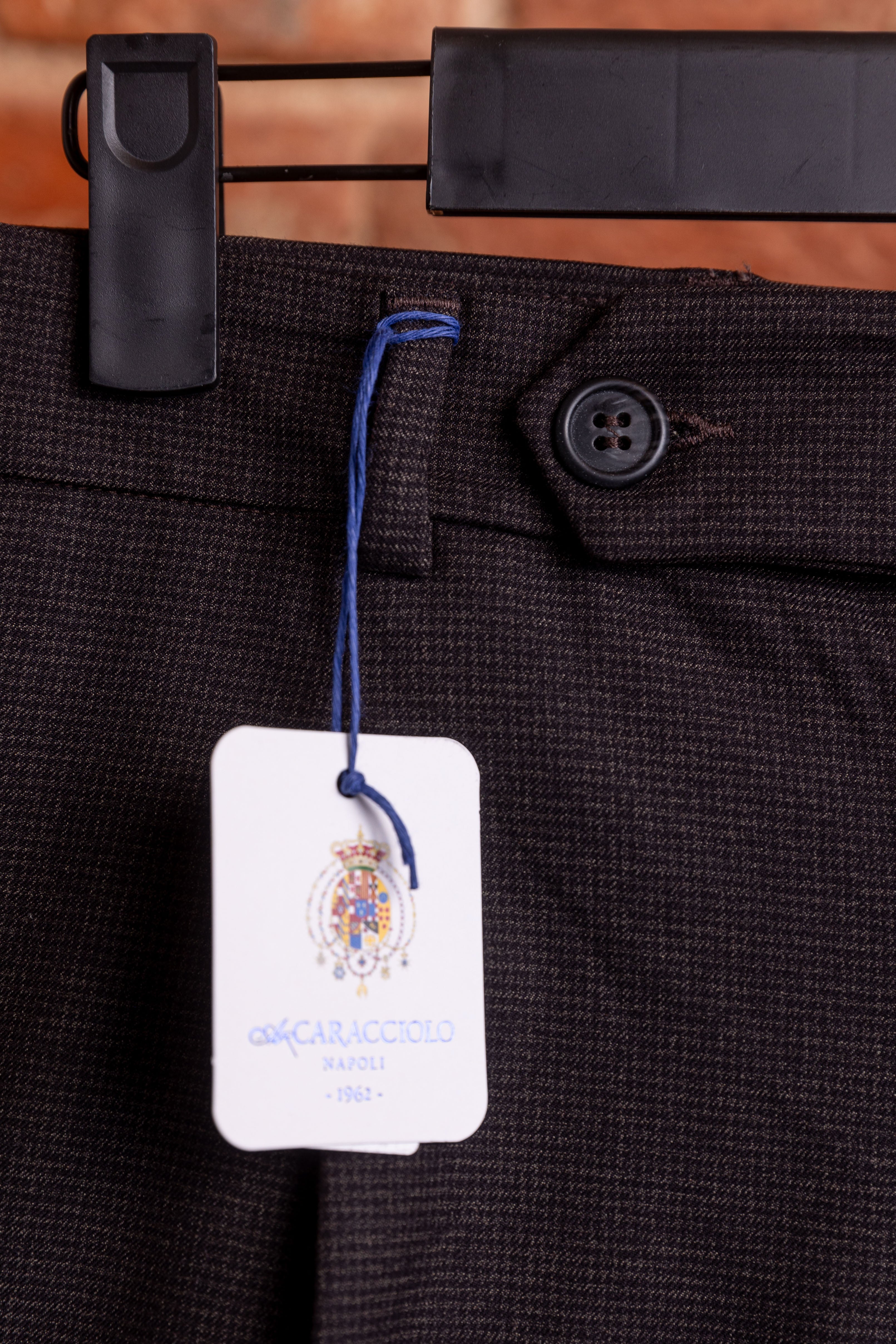 Spodnie Caracciolo Brown Pleated Matowa Flanela