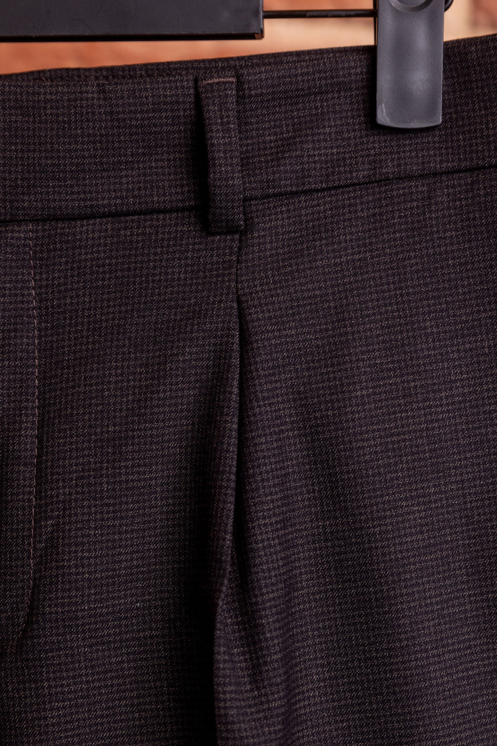 Spodnie Caracciolo Brown Pleated Matowa Flanela