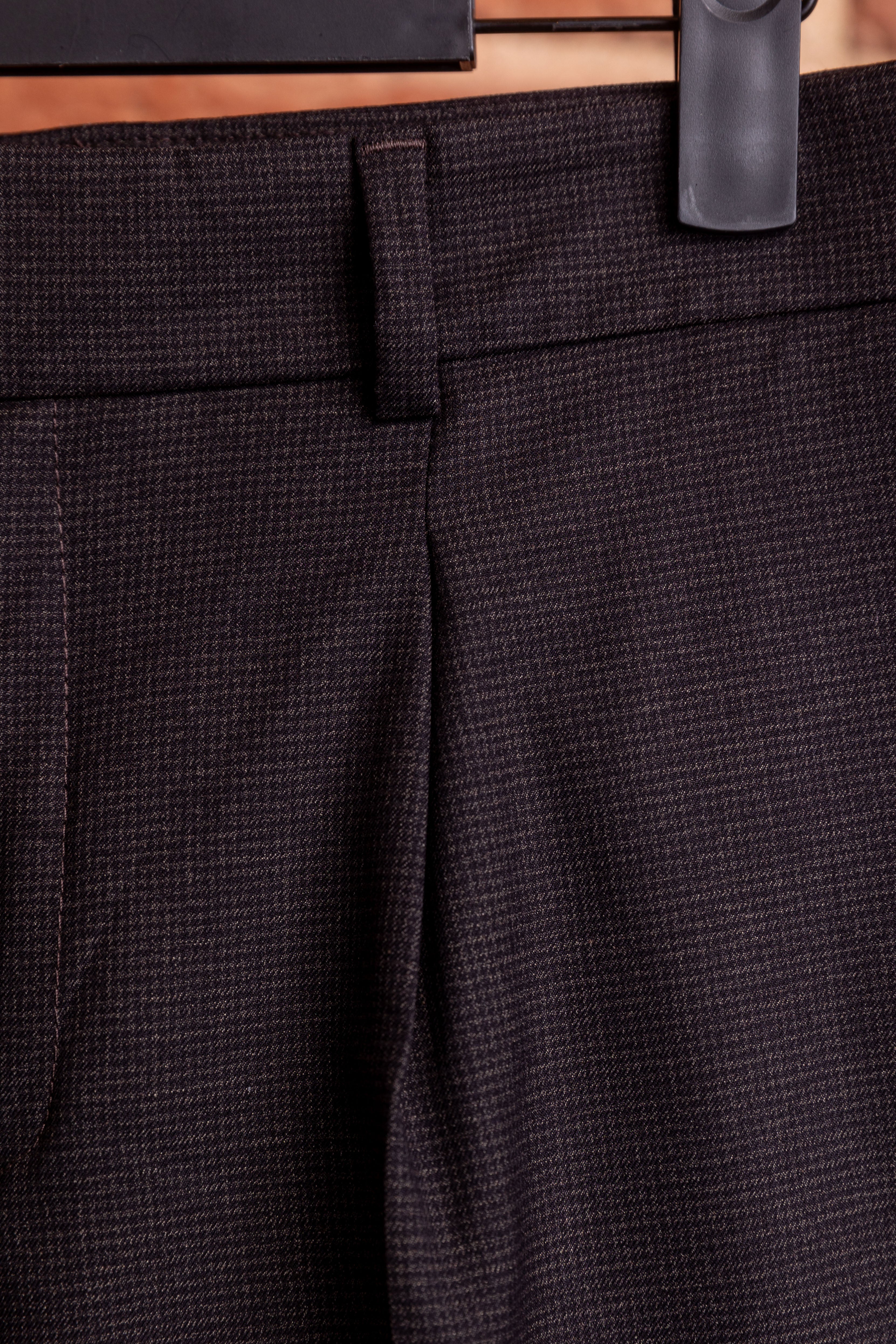 Spodnie Caracciolo Brown Pleated Matowa Flanela