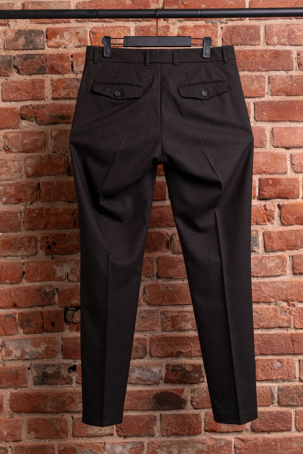 Spodnie Caracciolo Brown Pleated Matowa Flanela