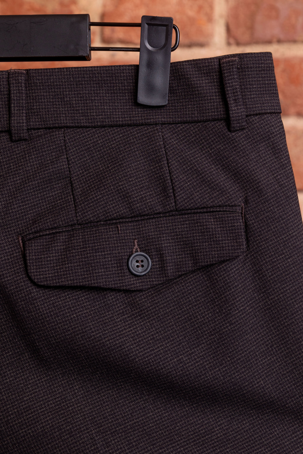 Spodnie Caracciolo Brown Pleated Matowa Flanela