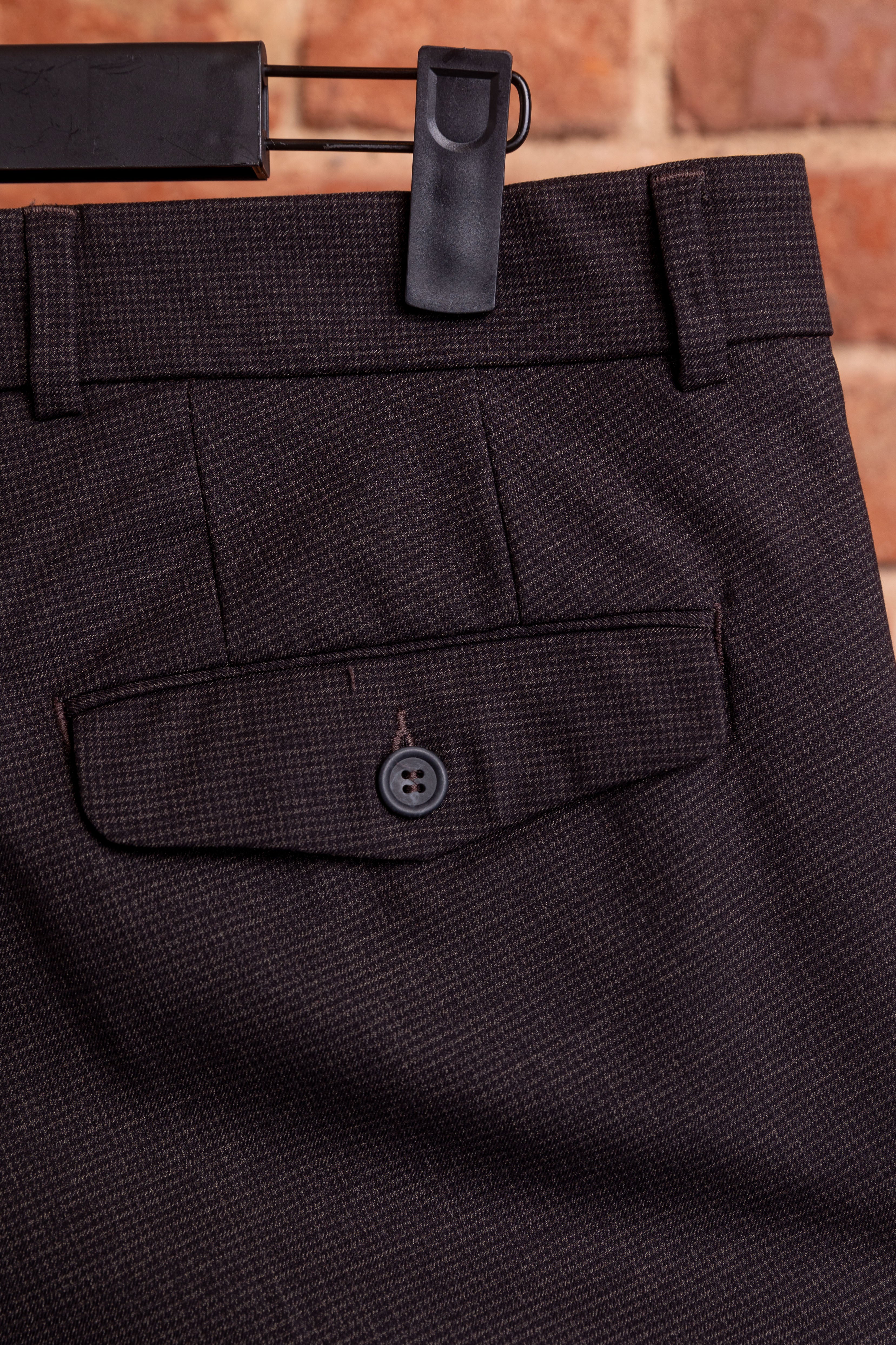 Spodnie Caracciolo Brown Pleated Matowa Flanela