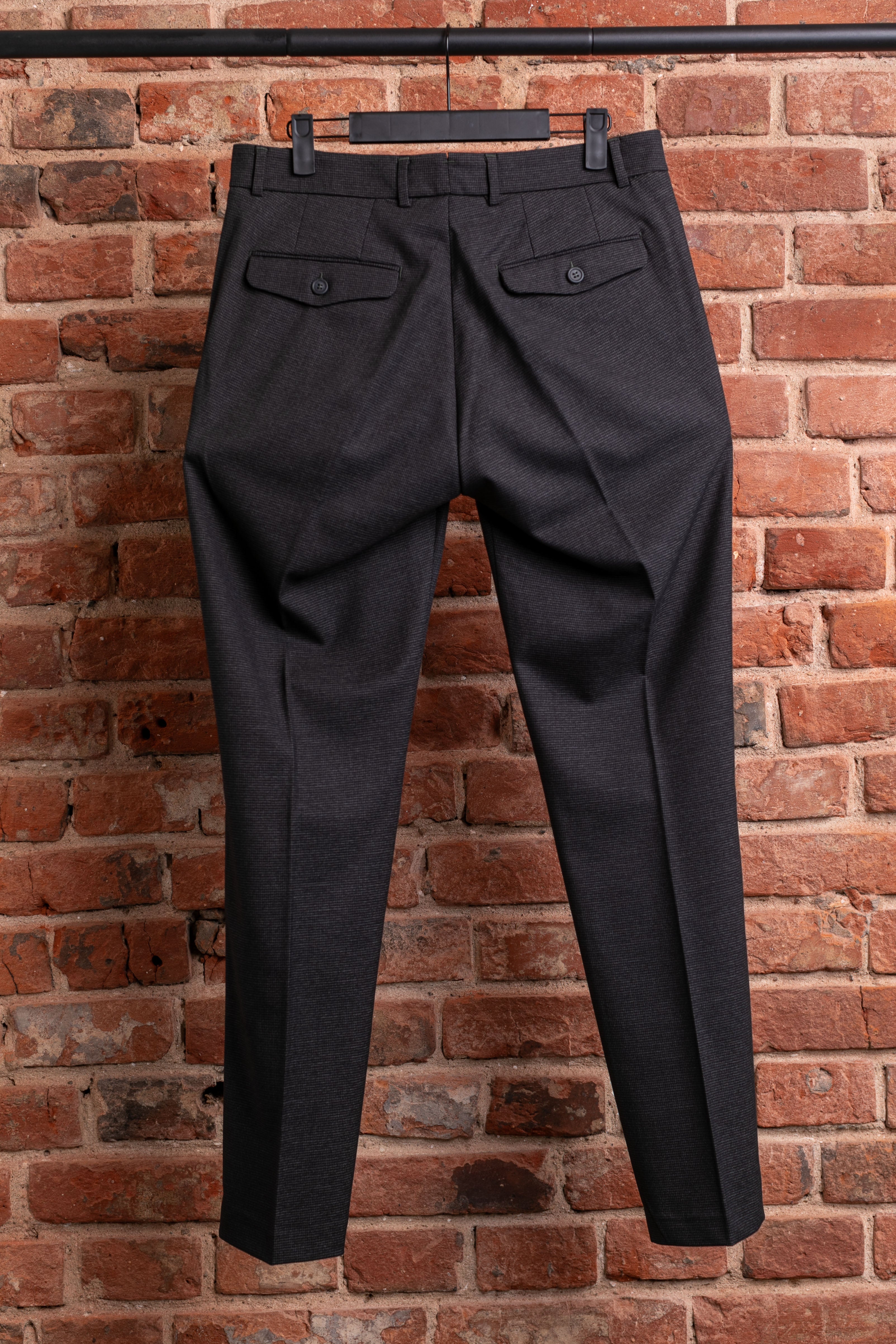 Spodnie Caracciolo Dark Green Pleated Matowa Flanela
