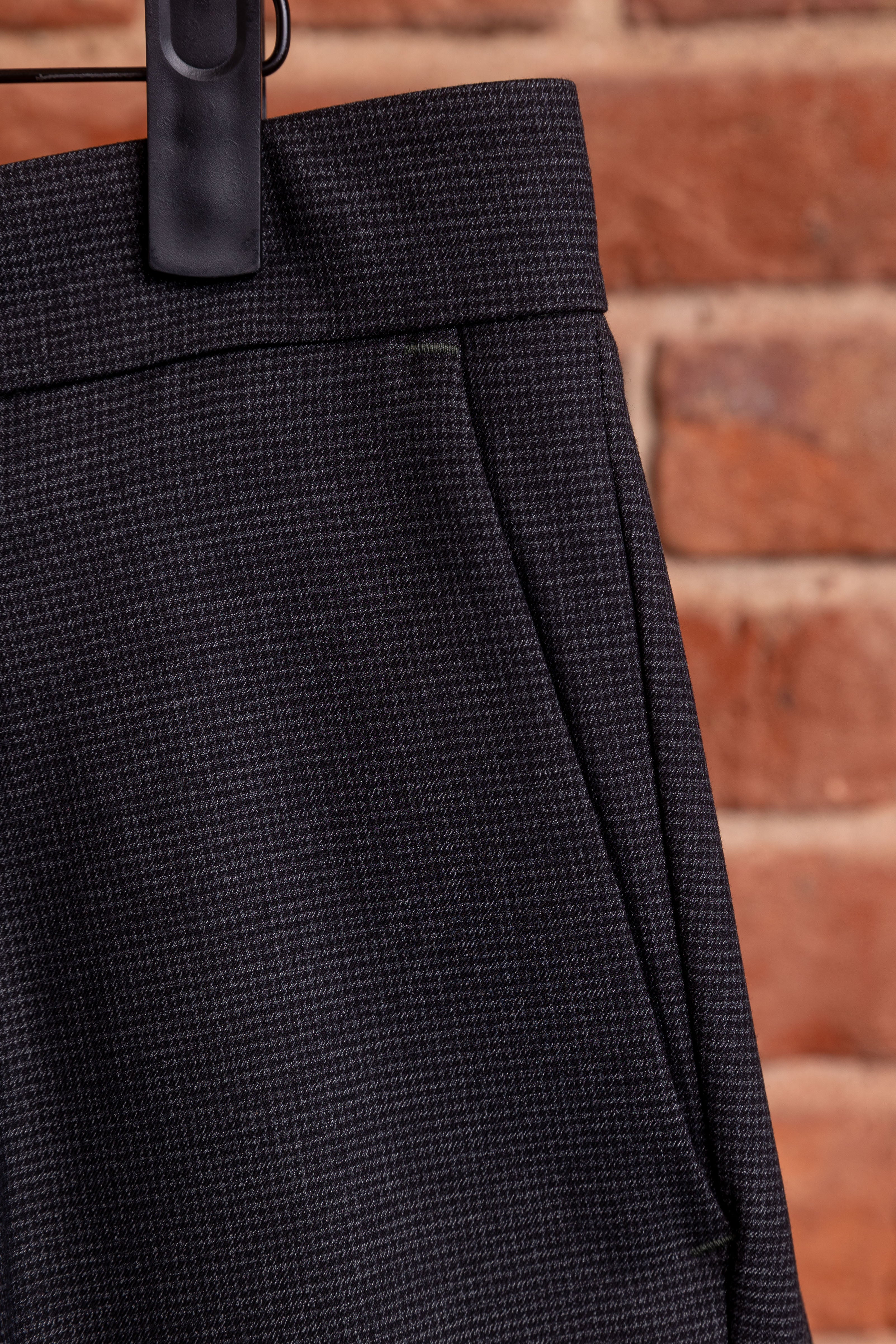 Spodnie Caracciolo Dark Green Pleated Matowa Flanela