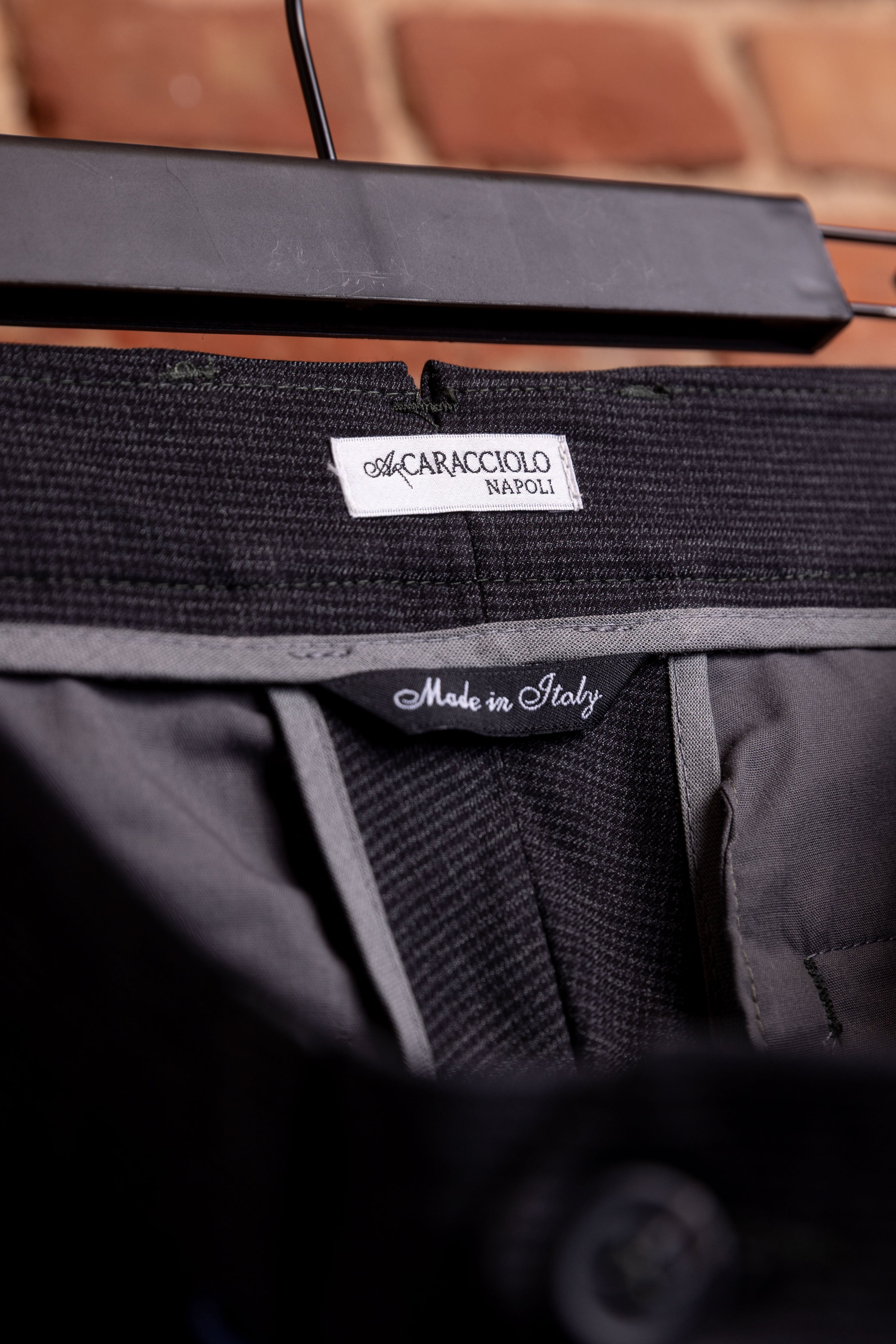 Spodnie Caracciolo Dark Green Pleated Matowa Flanela
