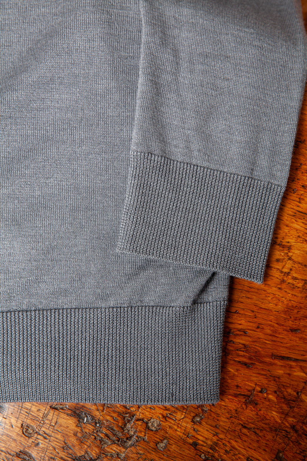 Sweter z Golfem Szary - Wełna Merino + Jedwab