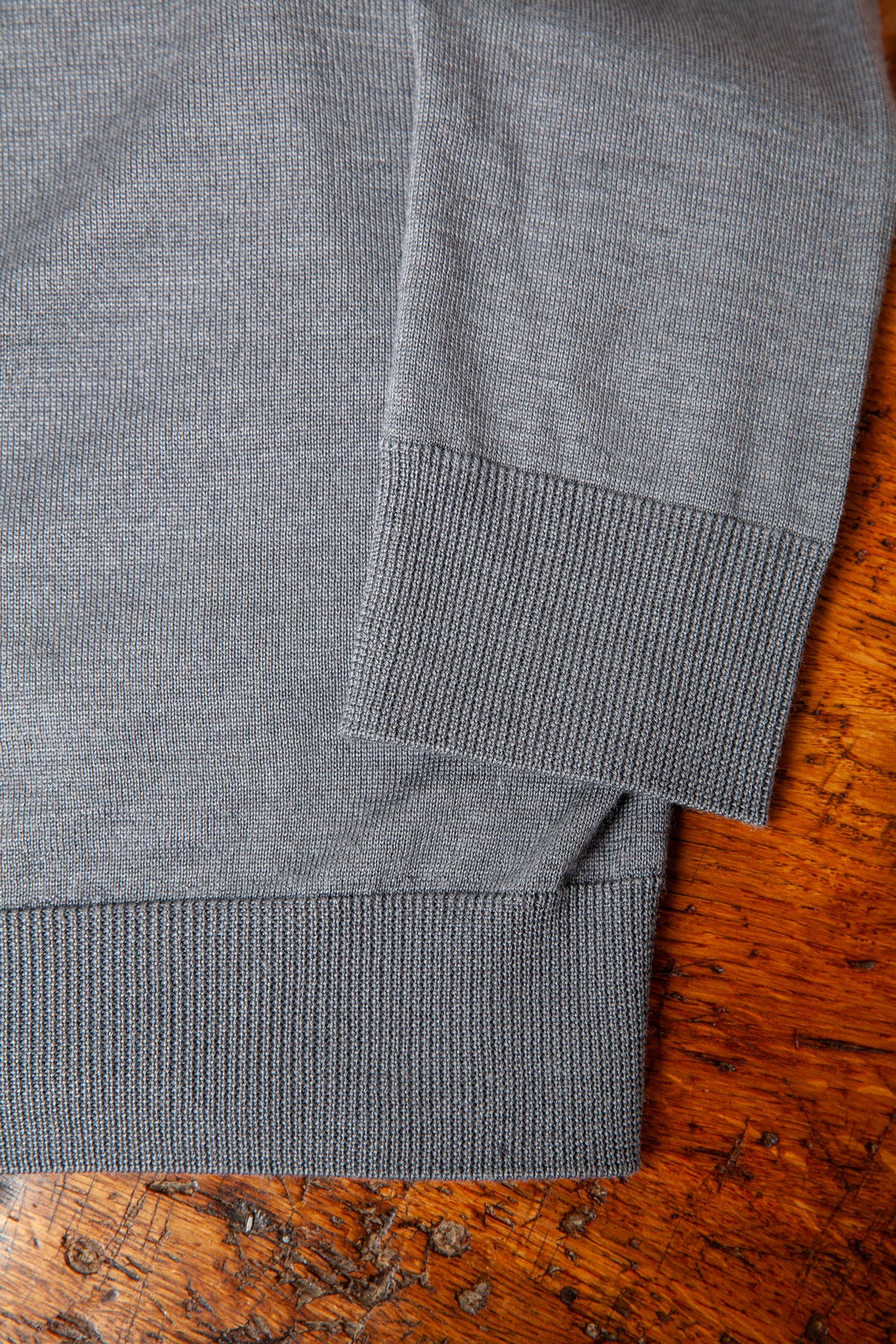Sweter z Golfem Szary - Wełna Merino + Jedwab