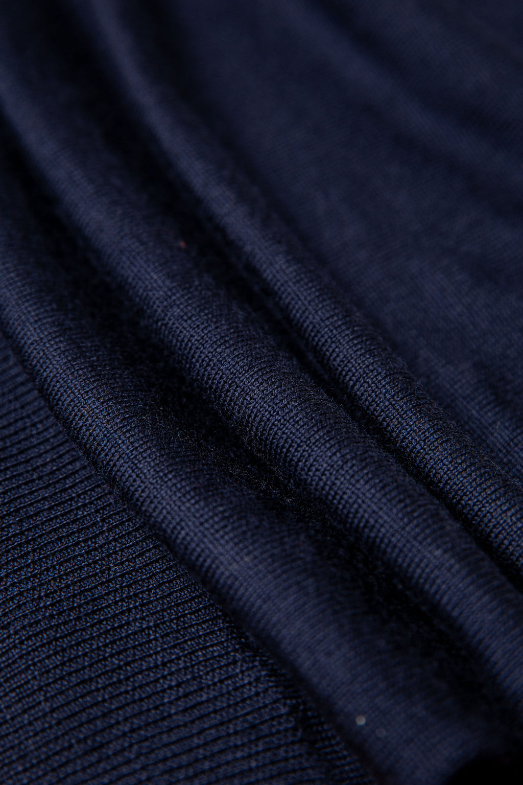 Sweter Half-Zip Granatowy z Wełny Merino