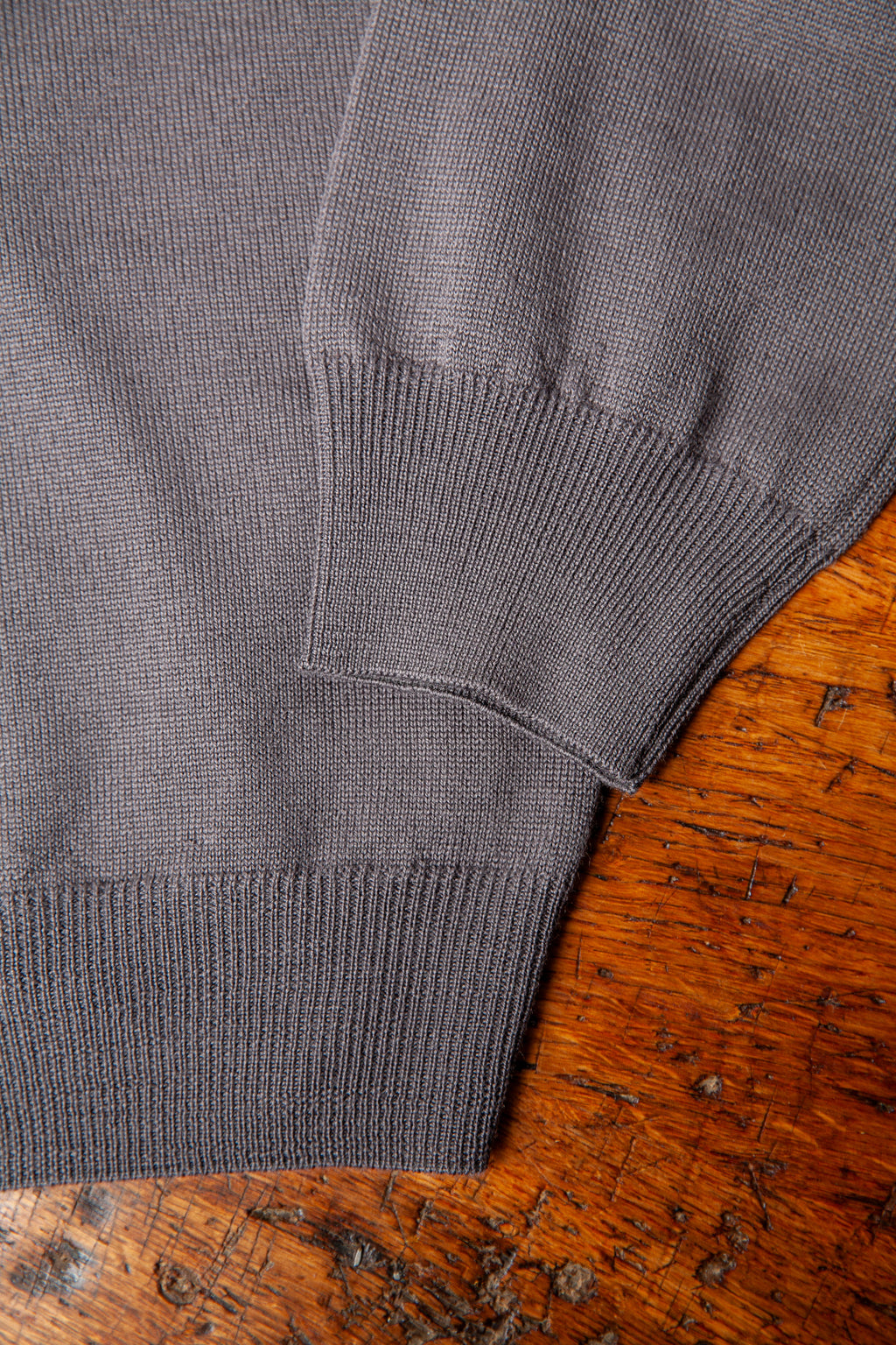 Sweter Half-Zip Ołowiany z Wełny Merino