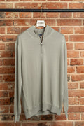Sweter Half-Zip Szałwiowy z Wełny Merino