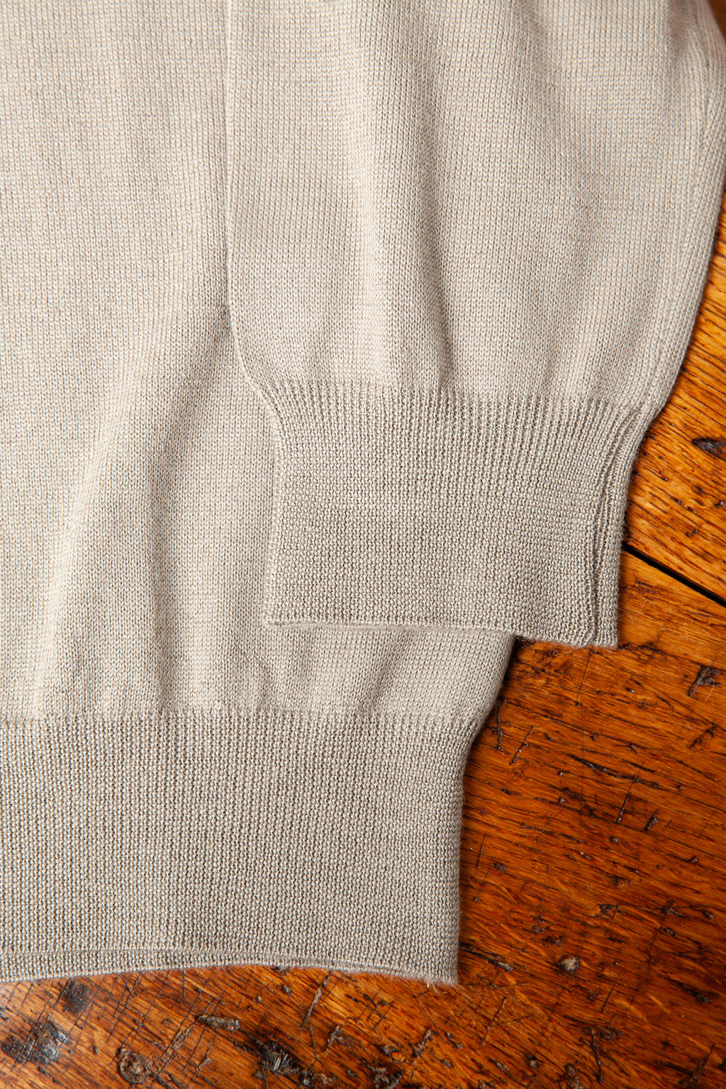 Sweter Half-Zip Szałwiowy z Wełny Merino