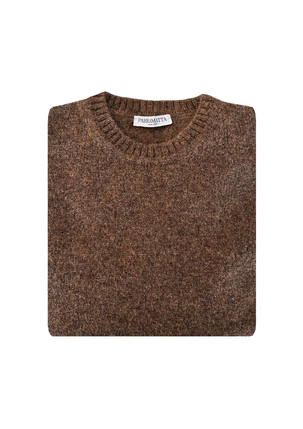 Brązowy Sweter z Brytyjskiej Wełny Owczej