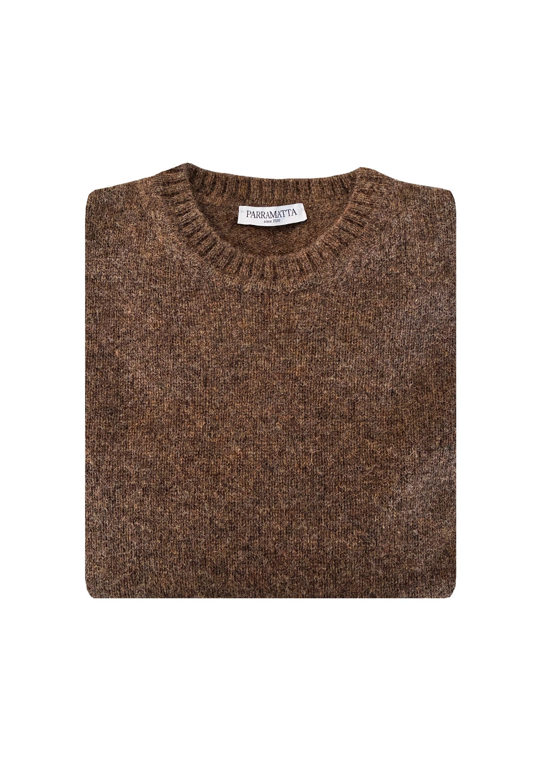 Brązowy Sweter z Brytyjskiej Wełny Owczej