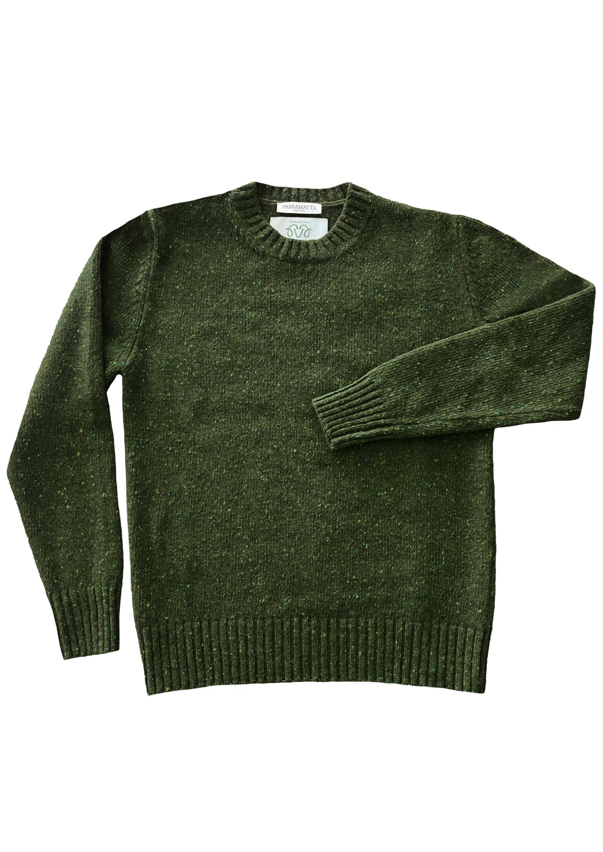 Sweter Irish Green Donegal Tweed z Wełny Merino i Moheru